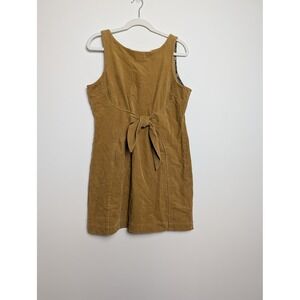 Anthropologie Holding Horses Womens 12 Mustard Yellow Corduroy Sleeveless Dress